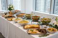 Italian corporate lunch catering buffet setup