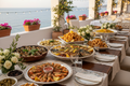 Italian seafood feast catering spread