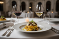 Refined three-course plated Italian dinner catering