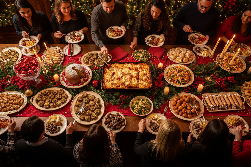 Italian holiday celebration catering buffet