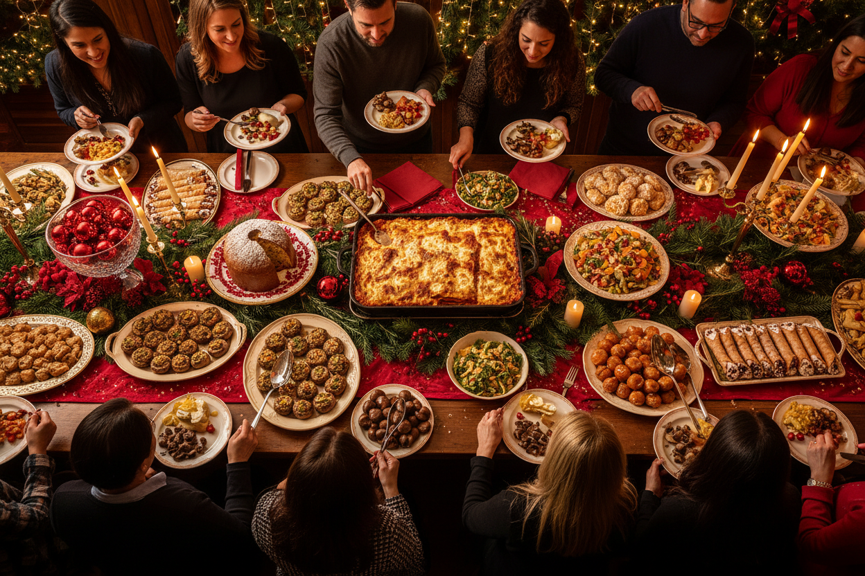 Italian holiday celebration catering buffet
